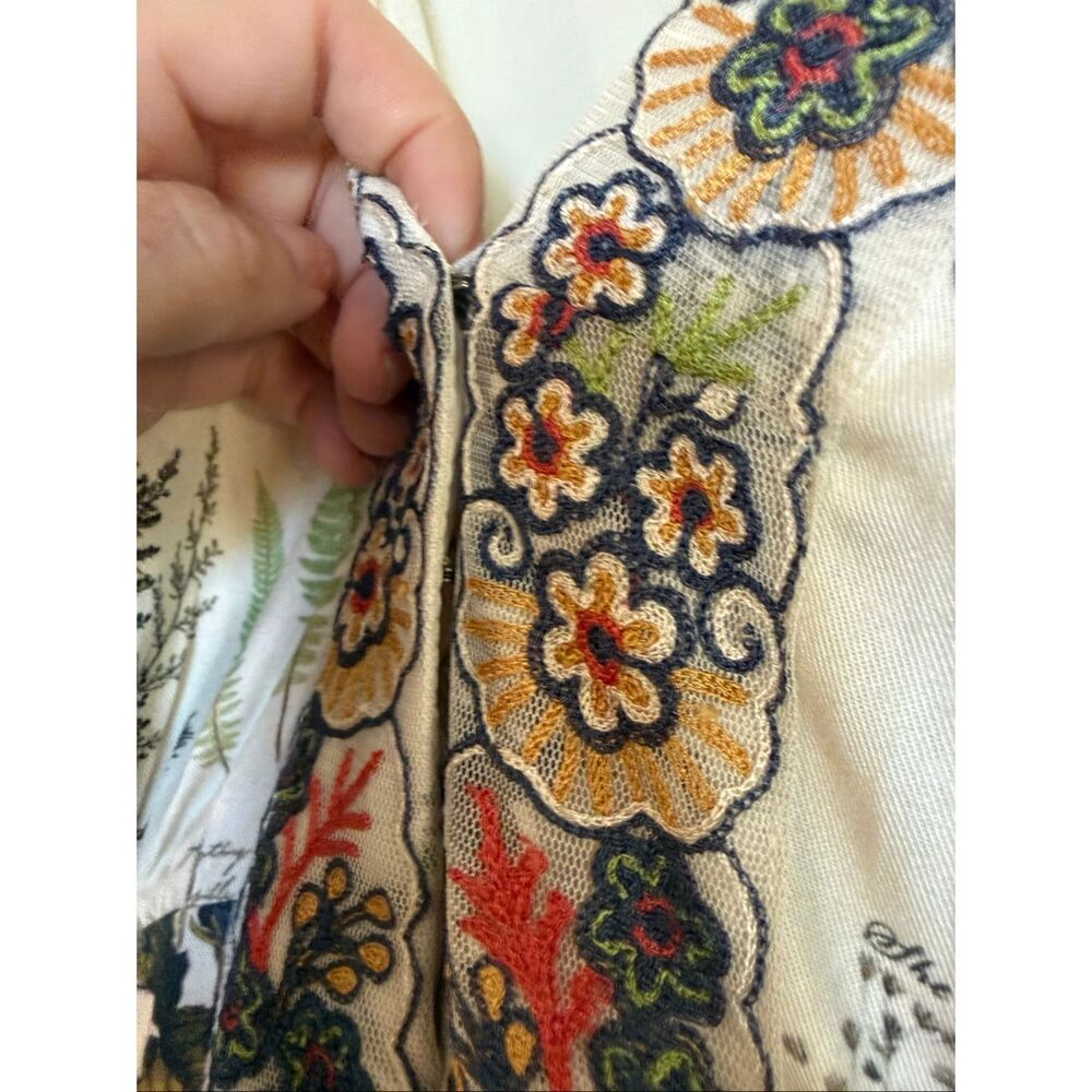 Anthropologie Gesha Designs Donna floral puff sleeve lace midi dress small - Picture 6 of 11